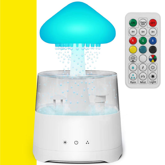 Humidificador Nube De Lluvia Lampara Led Parlante