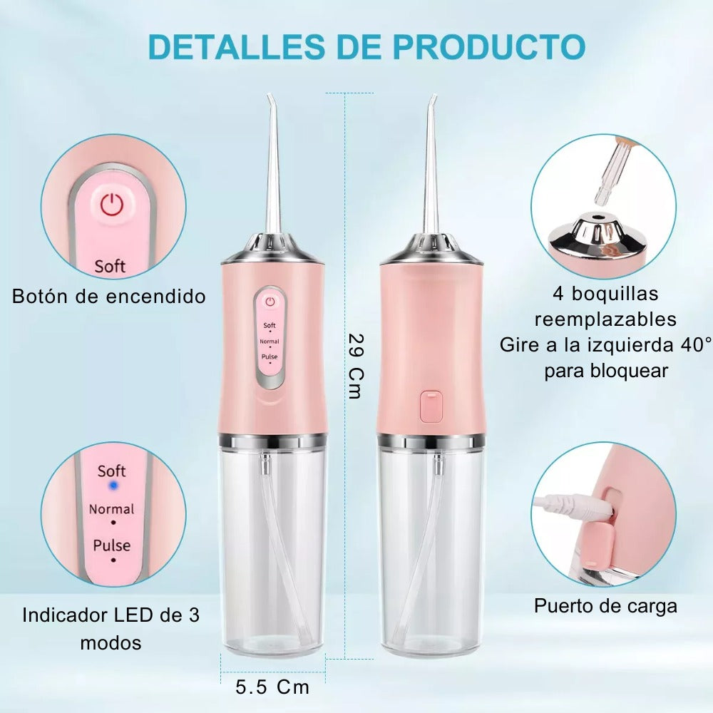 Irrigador Limpiador Bucal De Dientes Recargable 230 Ml