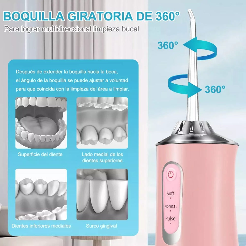 Irrigador Limpiador Bucal De Dientes Recargable 230 Ml