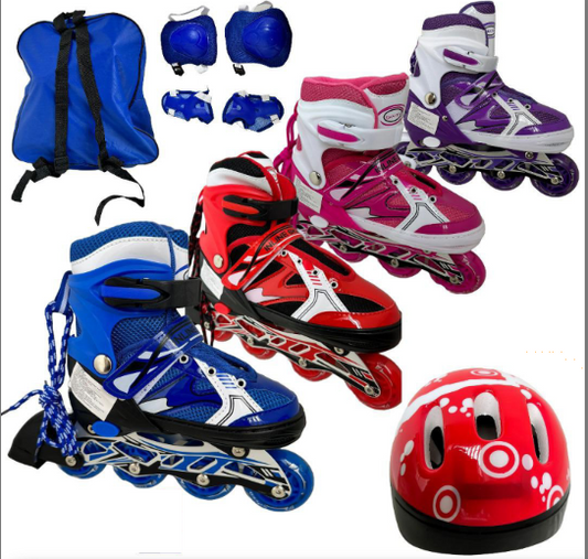 Kit Patines En Linea Ajustables